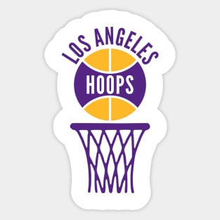 Retro Los Angeles Purple and Gold Hoops Logo Sticker